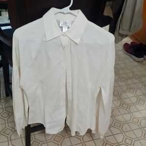 SIZE 10 ANN TAYLOR LOFT CREAM BLOUSE